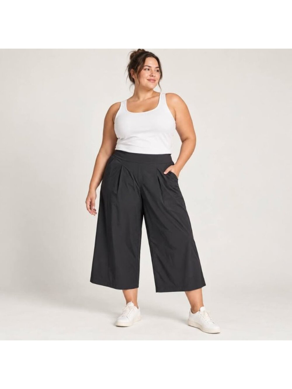 Athleta Brooklyn Heights High Rise Pleated Wide Leg Pants Womens Size 24 Black